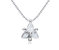 CZ Triangle Designed Silver Necklace SPE-3223